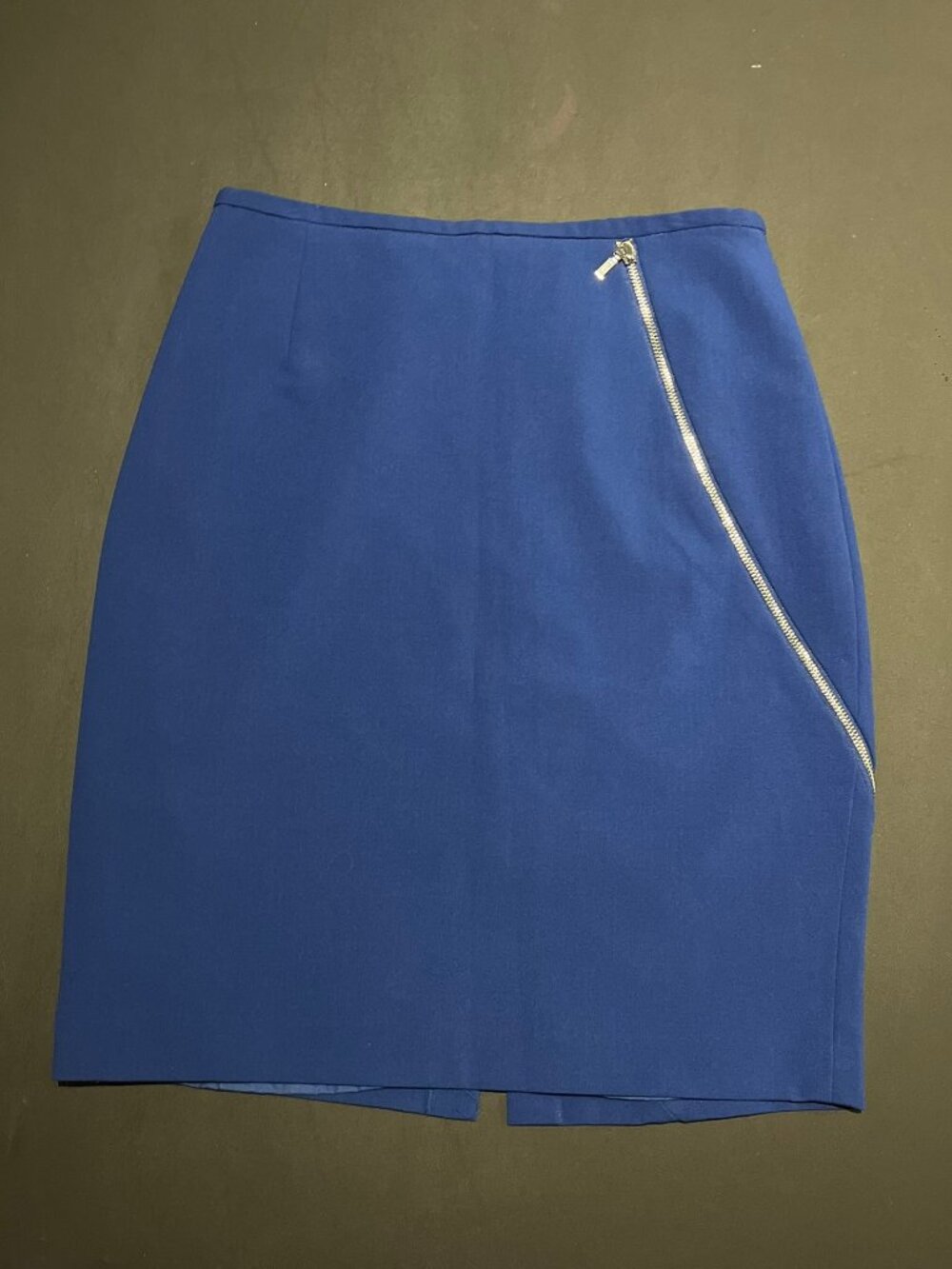 Calvin Klein Cobalt zipper detail pencil skirt